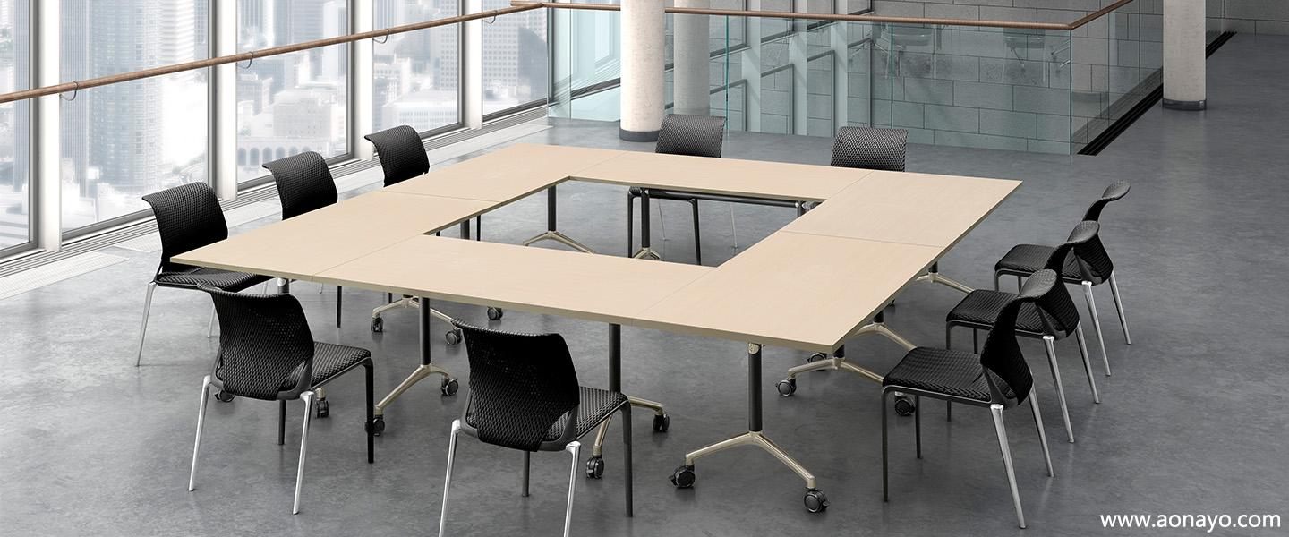 flip top training table foldable Conference Table Easy to Store and Move folding table 1 (3).jpg