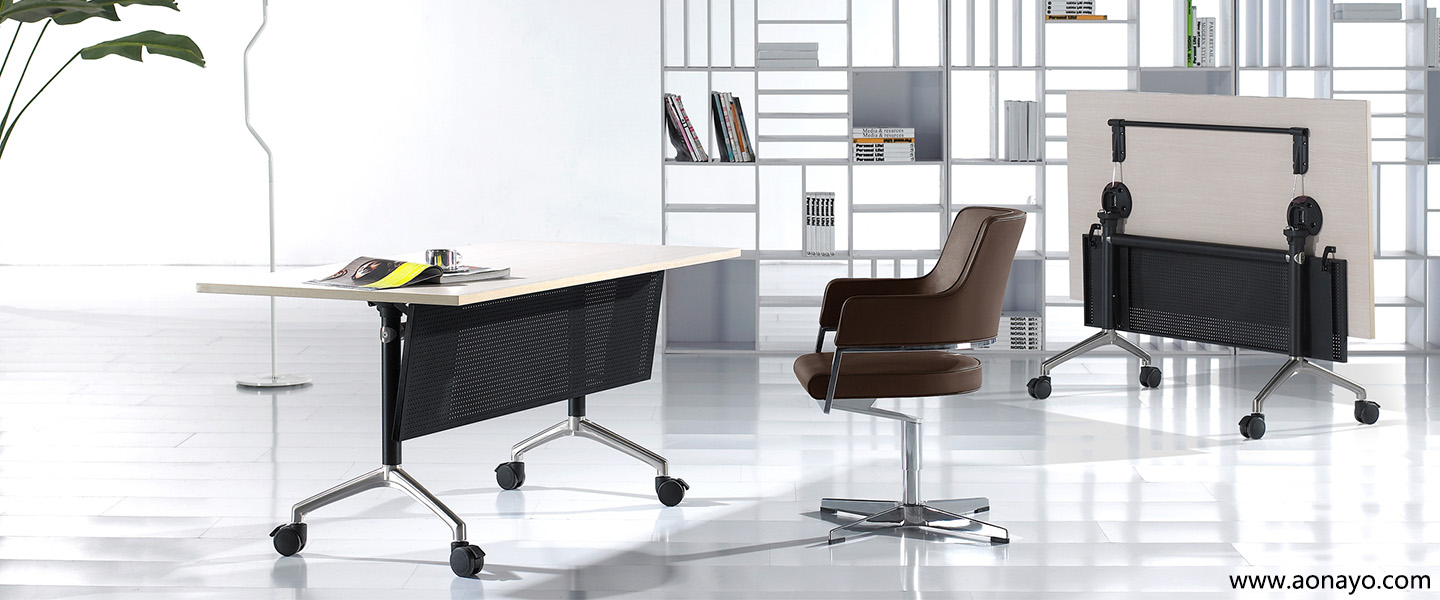 flip top training table foldable Conference Table Easy to Store and Move folding table 1 (4).jpg