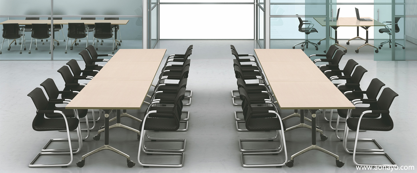 flip top training table foldable Conference Table Easy to Store and Move folding table (3).jpg