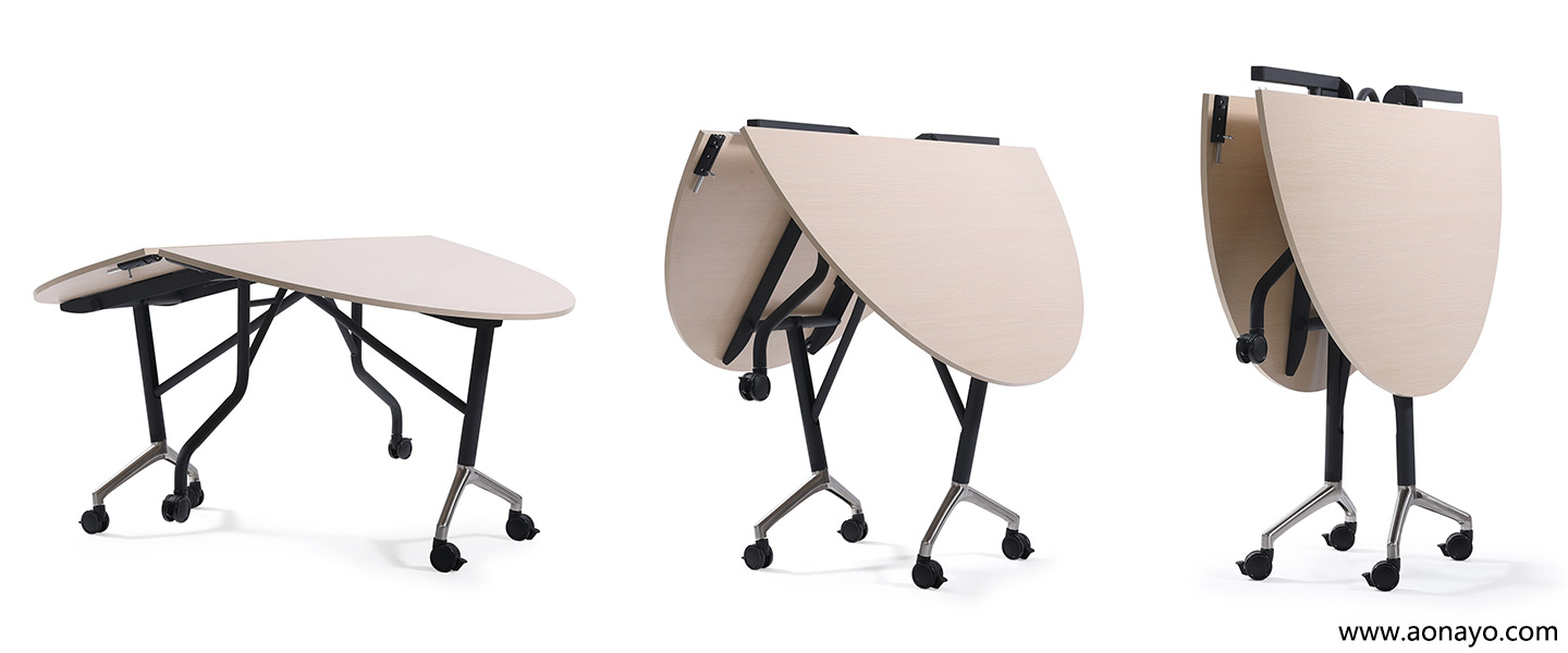 flip top training table foldable Conference Table Easy to Store and Move folding table (2).jpg